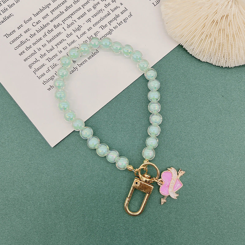 Wholesale Zinc Alloy Colorful Beaded Lanyard Keychain